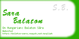 sara balaton business card